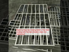 Φωτεινή επιφάνεια Bar Grating Mesh / Flat Steel Grating με επίπεδες μπάρες μοντέρνο στυλ Hot Galvanized