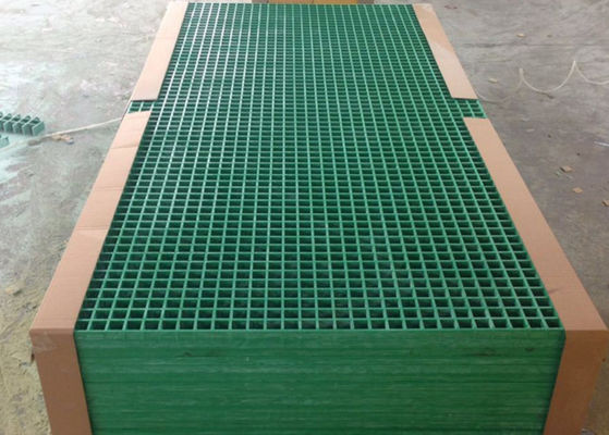 Green Fiberglass Grating Panels , Plastic Walkway Grating Customized Size
