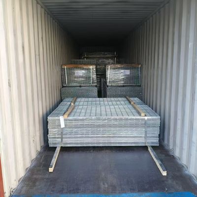 Packed Steel Serrated Galvanized Grating Grid Ready To Go Through Opening For Europe