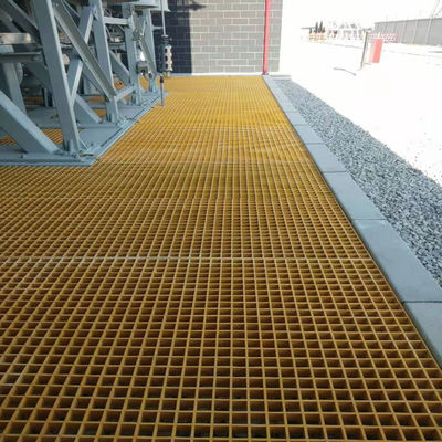 Customized Shape Fiberglass Grating Panels Molded Technique For Heavy-Duty Machinery Platforms